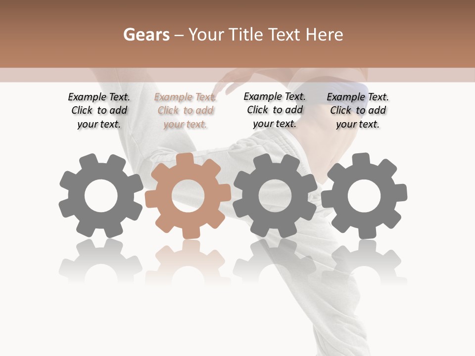 A Woman Is Jumping In The Air With Her Leg Up PowerPoint Template