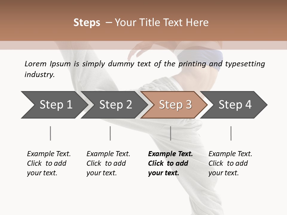 A Woman Is Jumping In The Air With Her Leg Up PowerPoint Template