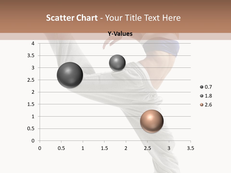 A Woman Is Jumping In The Air With Her Leg Up PowerPoint Template