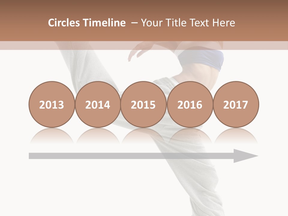 A Woman Is Jumping In The Air With Her Leg Up PowerPoint Template