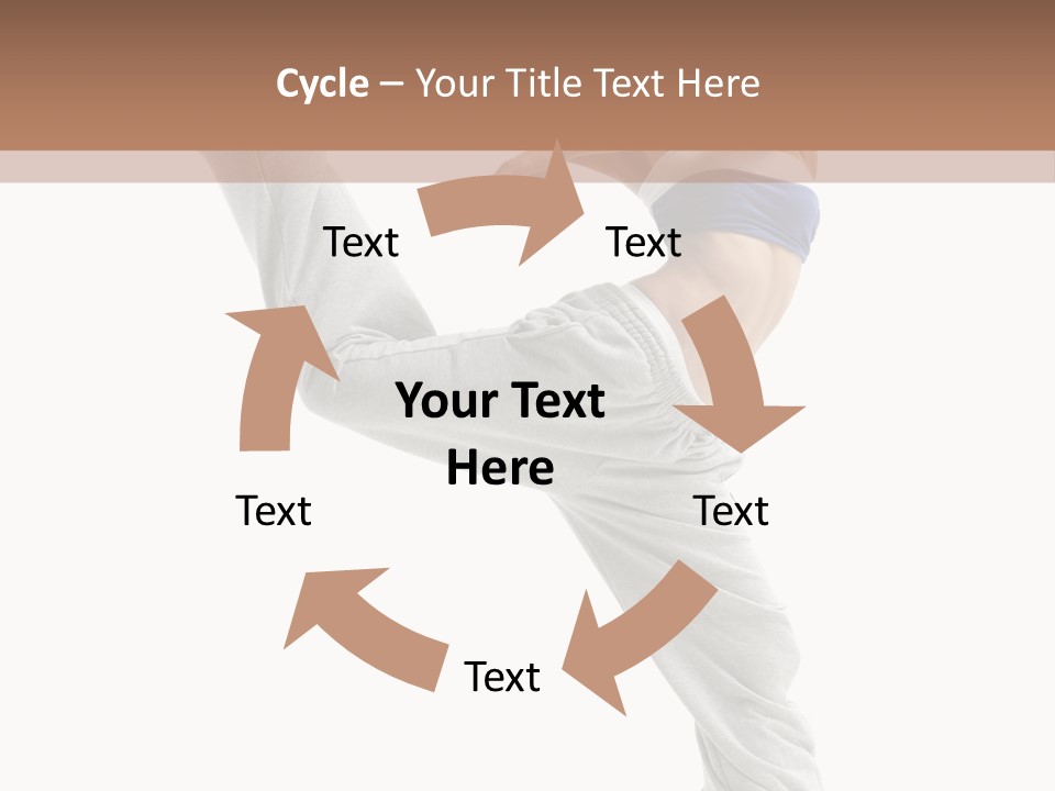 A Woman Is Jumping In The Air With Her Leg Up PowerPoint Template