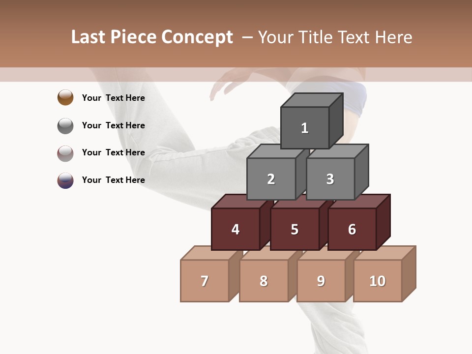 A Woman Is Jumping In The Air With Her Leg Up PowerPoint Template