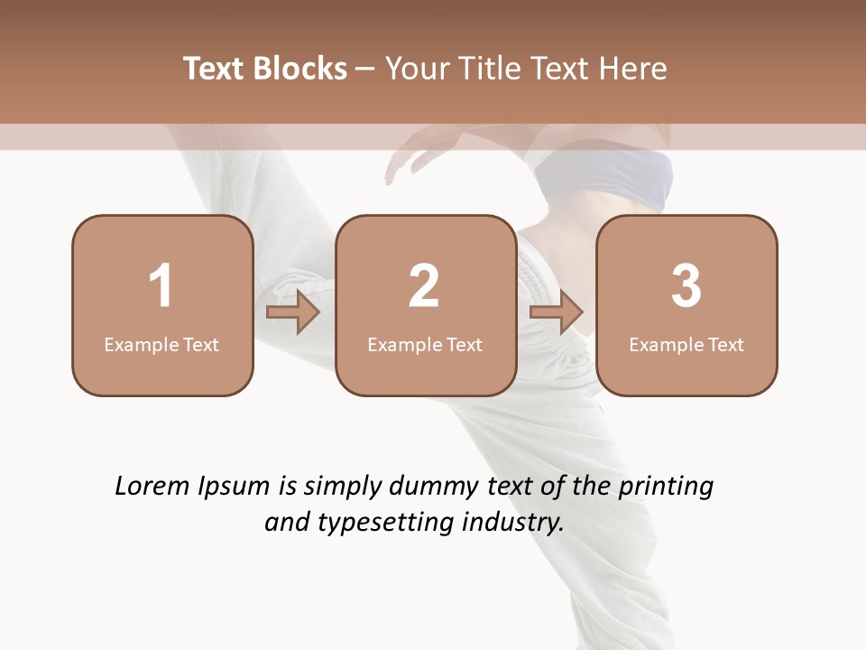 A Woman Is Jumping In The Air With Her Leg Up PowerPoint Template