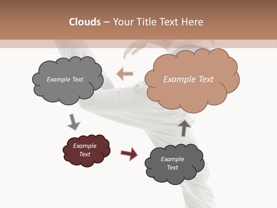 A Woman Is Jumping In The Air With Her Leg Up PowerPoint Template