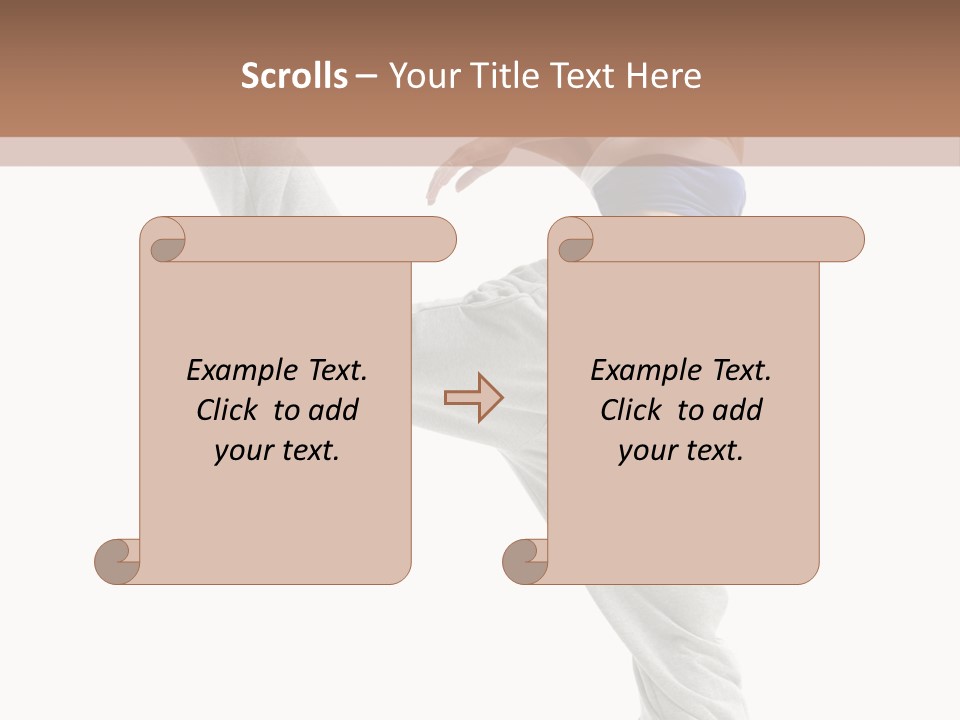 A Woman Is Jumping In The Air With Her Leg Up PowerPoint Template
