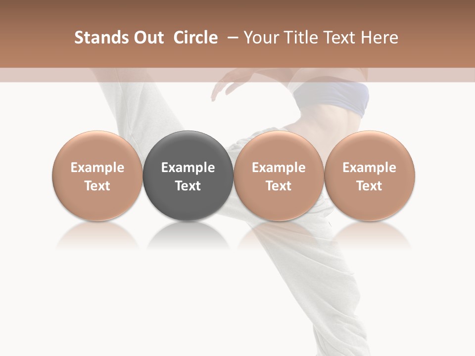 A Woman Is Jumping In The Air With Her Leg Up PowerPoint Template