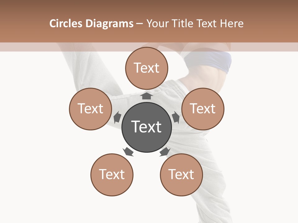 A Woman Is Jumping In The Air With Her Leg Up PowerPoint Template