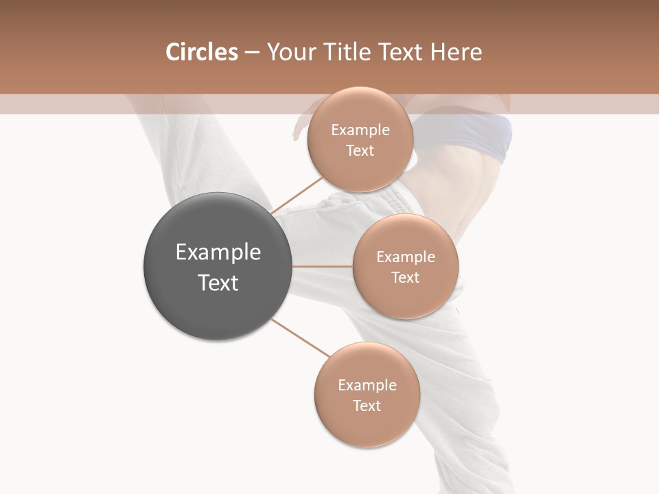 A Woman Is Jumping In The Air With Her Leg Up PowerPoint Template