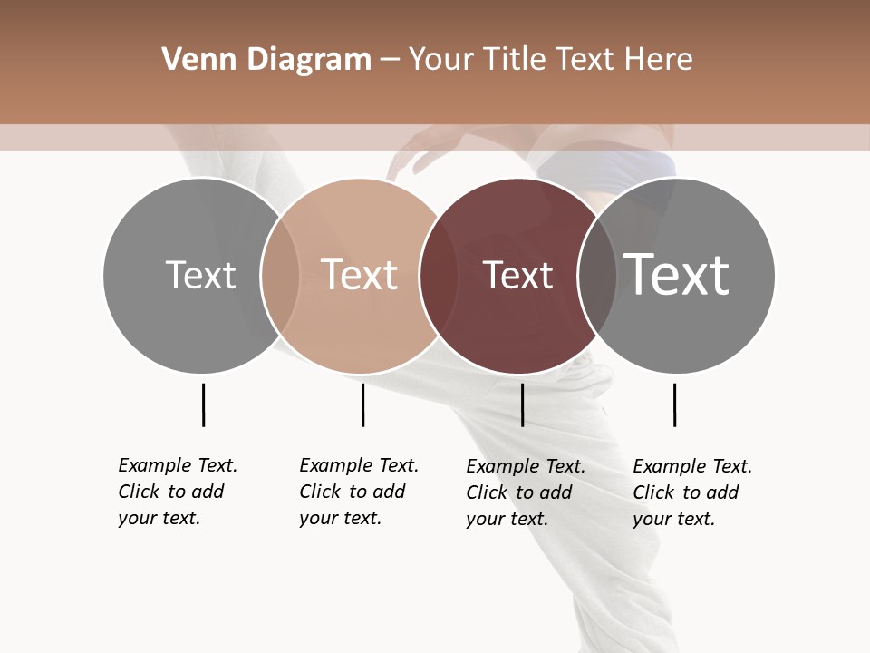 A Woman Is Jumping In The Air With Her Leg Up PowerPoint Template