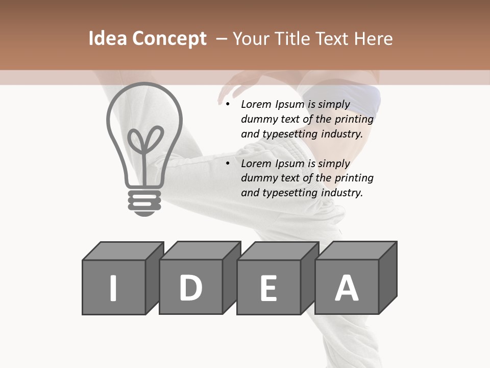 A Woman Is Jumping In The Air With Her Leg Up PowerPoint Template