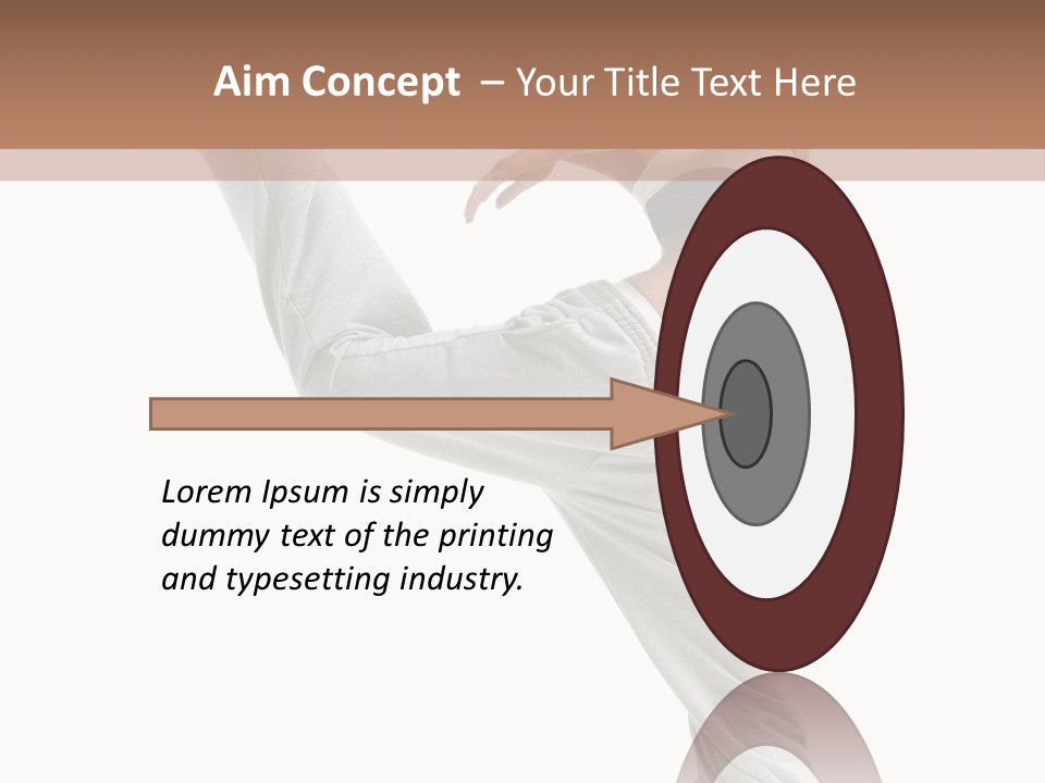 A Woman Is Jumping In The Air With Her Leg Up PowerPoint Template