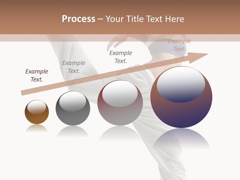 A Woman Is Jumping In The Air With Her Leg Up PowerPoint Template