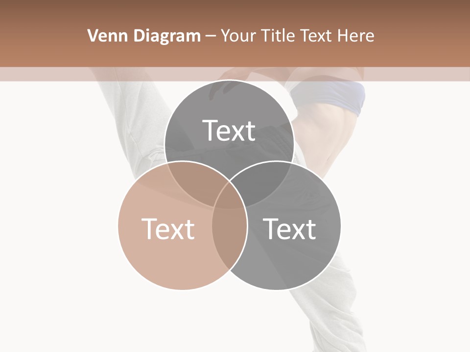 A Woman Is Jumping In The Air With Her Leg Up PowerPoint Template