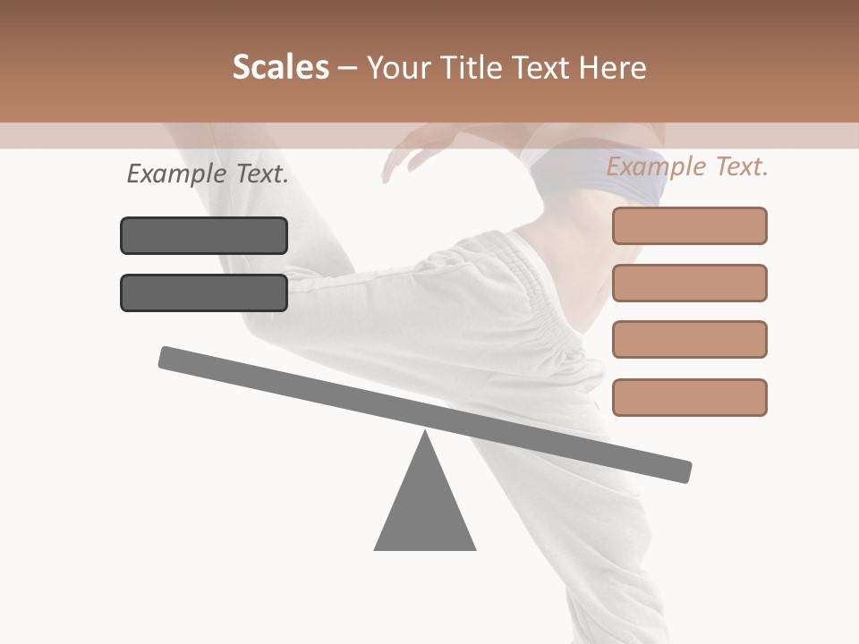 A Woman Is Jumping In The Air With Her Leg Up PowerPoint Template