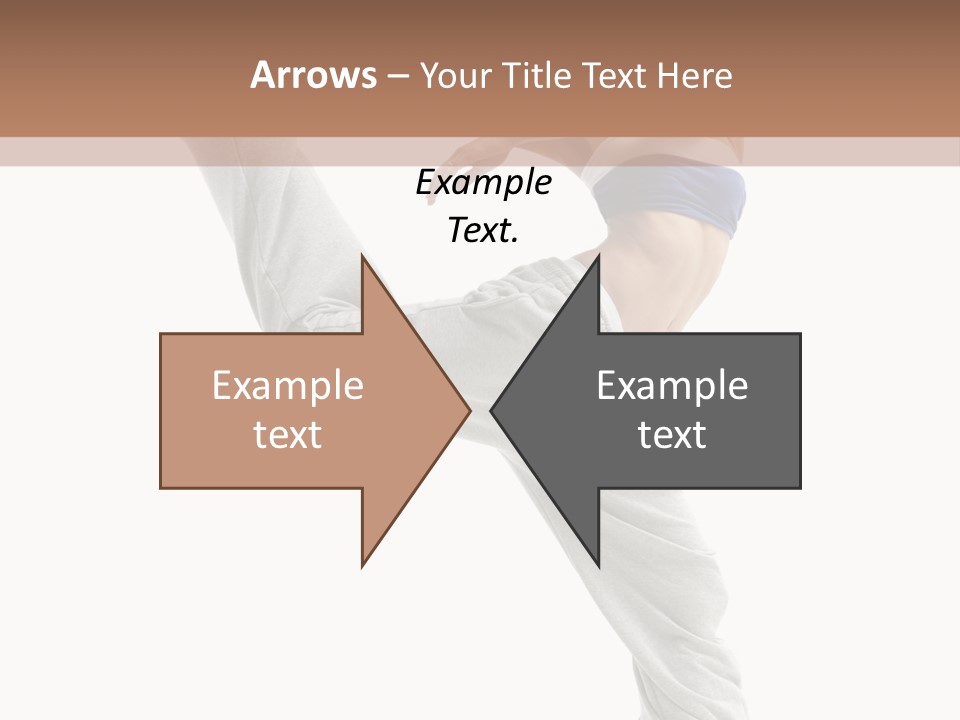 A Woman Is Jumping In The Air With Her Leg Up PowerPoint Template