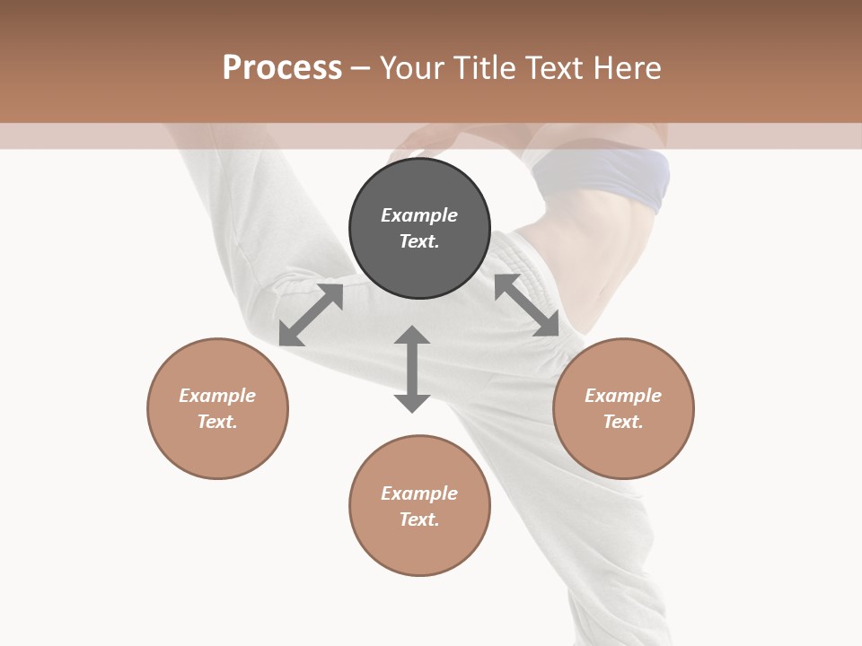 A Woman Is Jumping In The Air With Her Leg Up PowerPoint Template