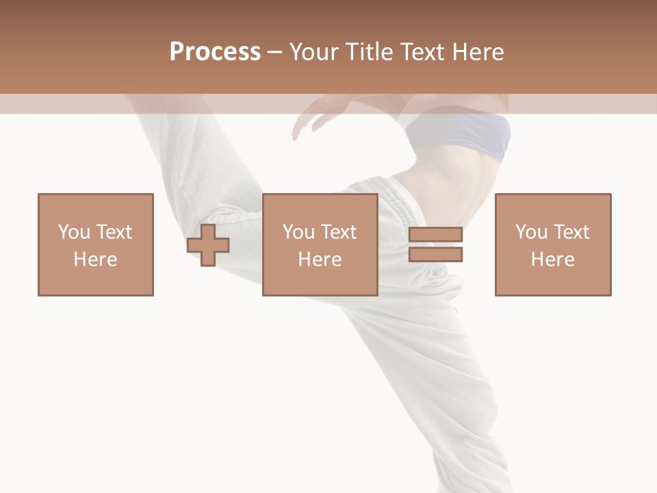 A Woman Is Jumping In The Air With Her Leg Up PowerPoint Template