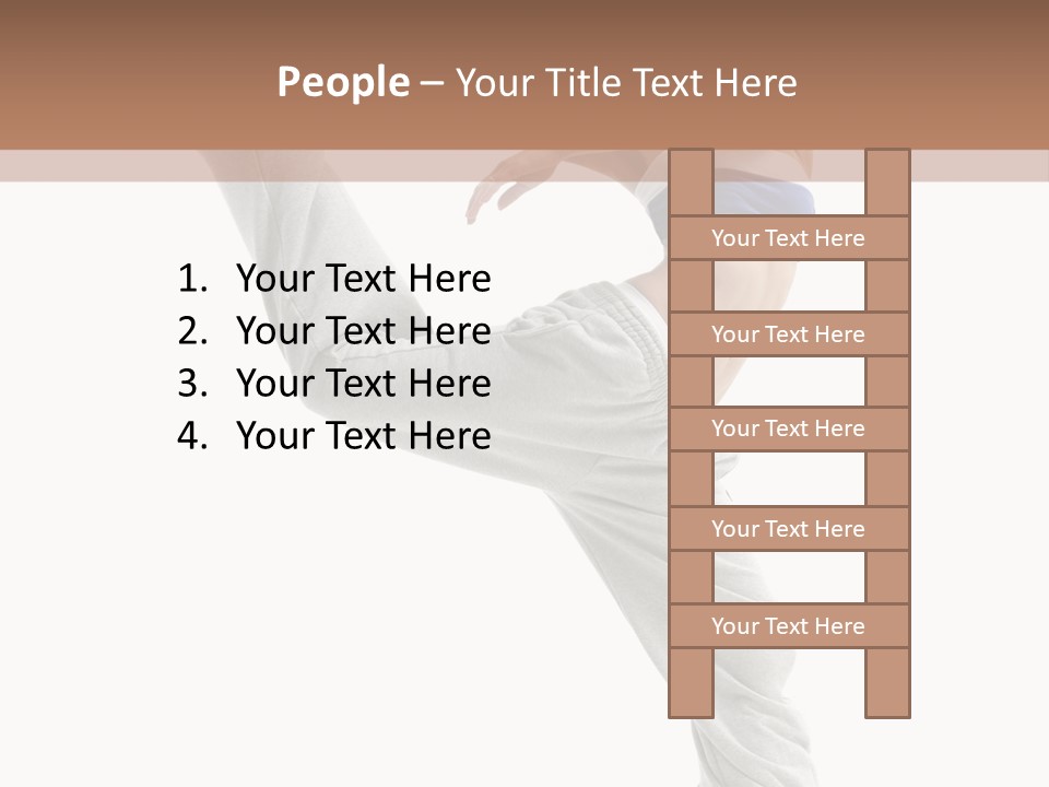 A Woman Is Jumping In The Air With Her Leg Up PowerPoint Template