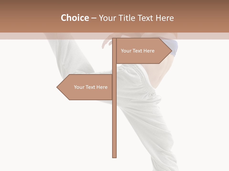 A Woman Is Jumping In The Air With Her Leg Up PowerPoint Template