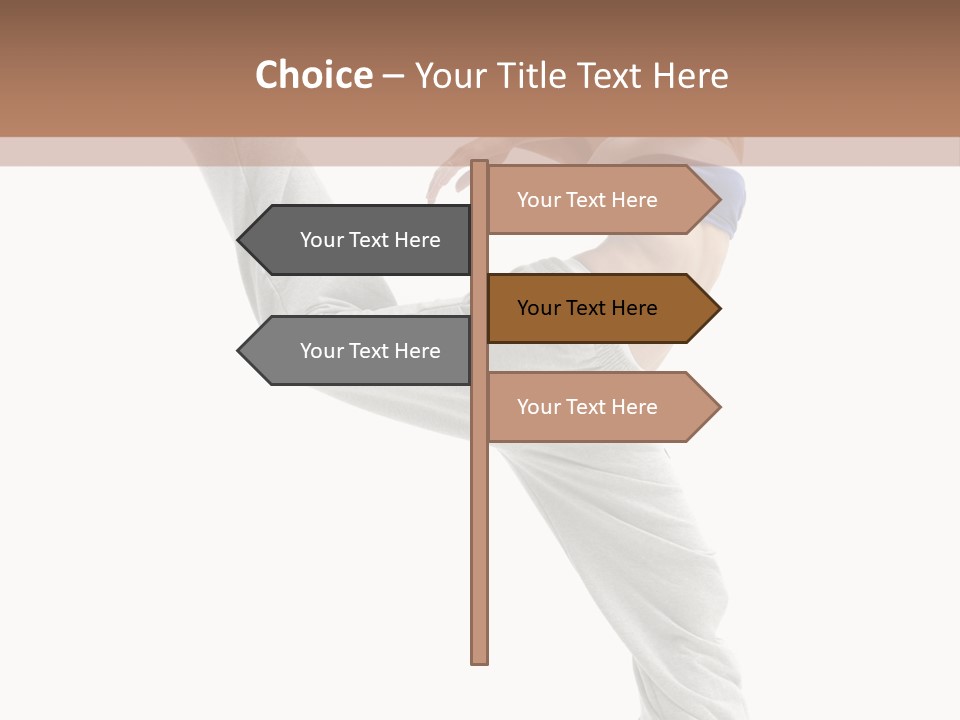 A Woman Is Jumping In The Air With Her Leg Up PowerPoint Template