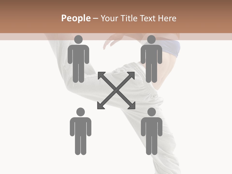 A Woman Is Jumping In The Air With Her Leg Up PowerPoint Template