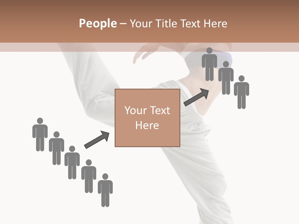 A Woman Is Jumping In The Air With Her Leg Up PowerPoint Template