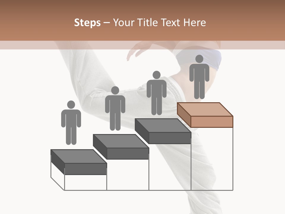 A Woman Is Jumping In The Air With Her Leg Up PowerPoint Template