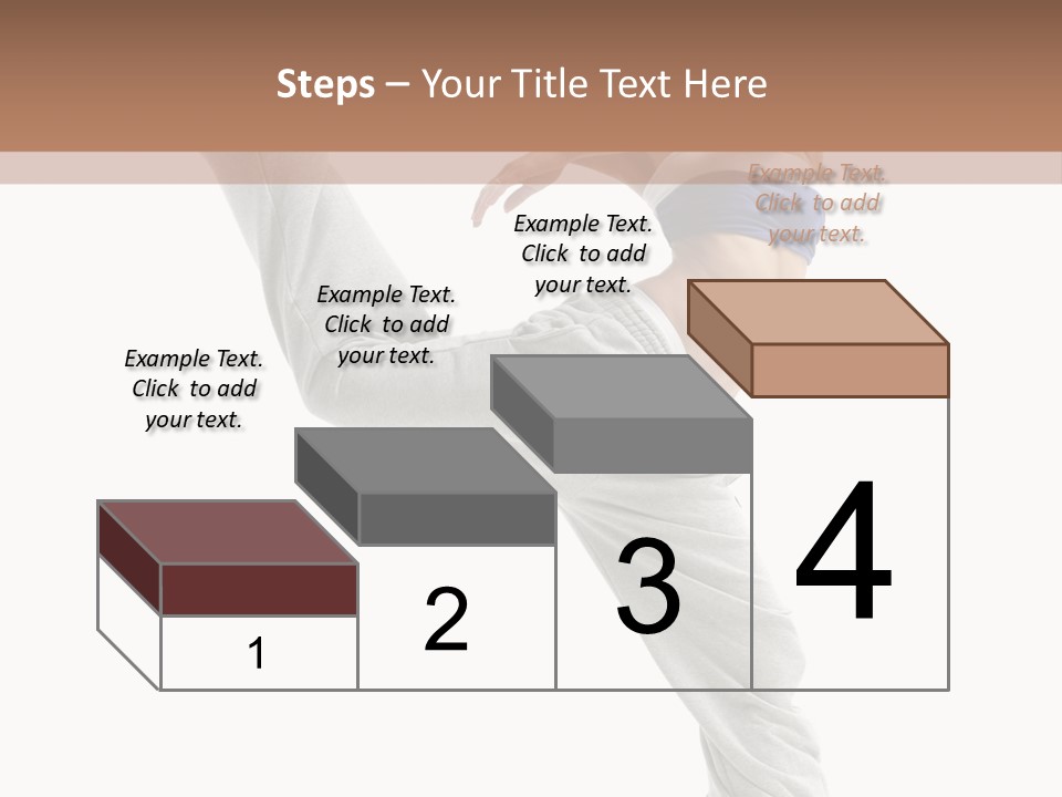 A Woman Is Jumping In The Air With Her Leg Up PowerPoint Template
