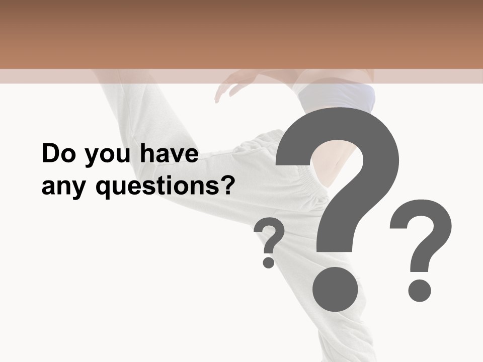 A Woman Is Jumping In The Air With Her Leg Up PowerPoint Template