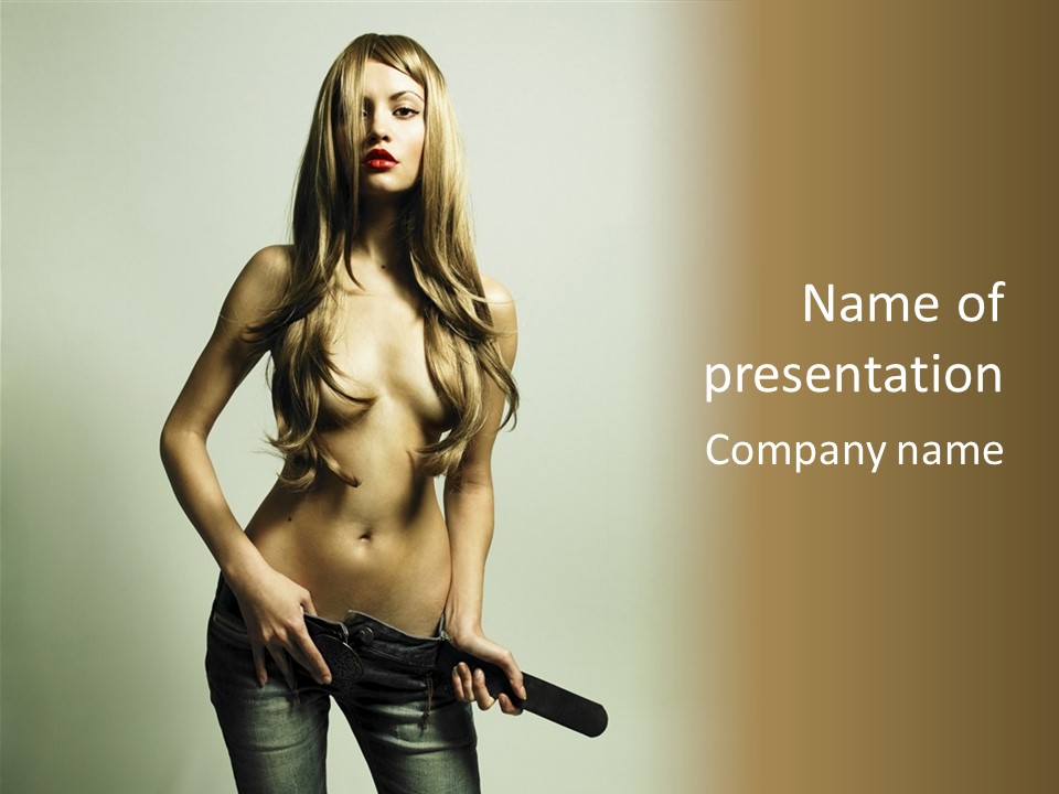 Seductive Young Female PowerPoint Template