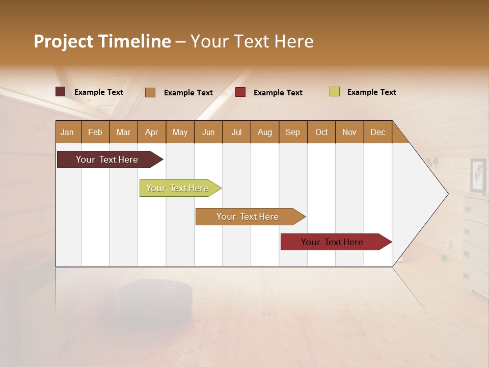 A Bedroom With Wooden Walls And A White Bed PowerPoint Template