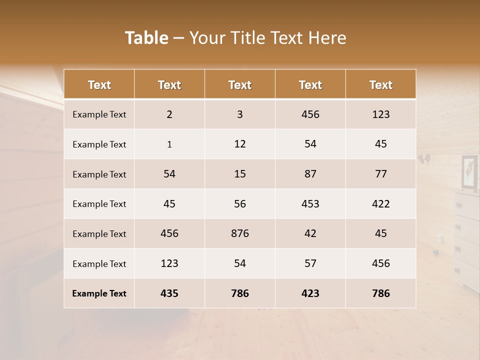 A Bedroom With Wooden Walls And A White Bed PowerPoint Template