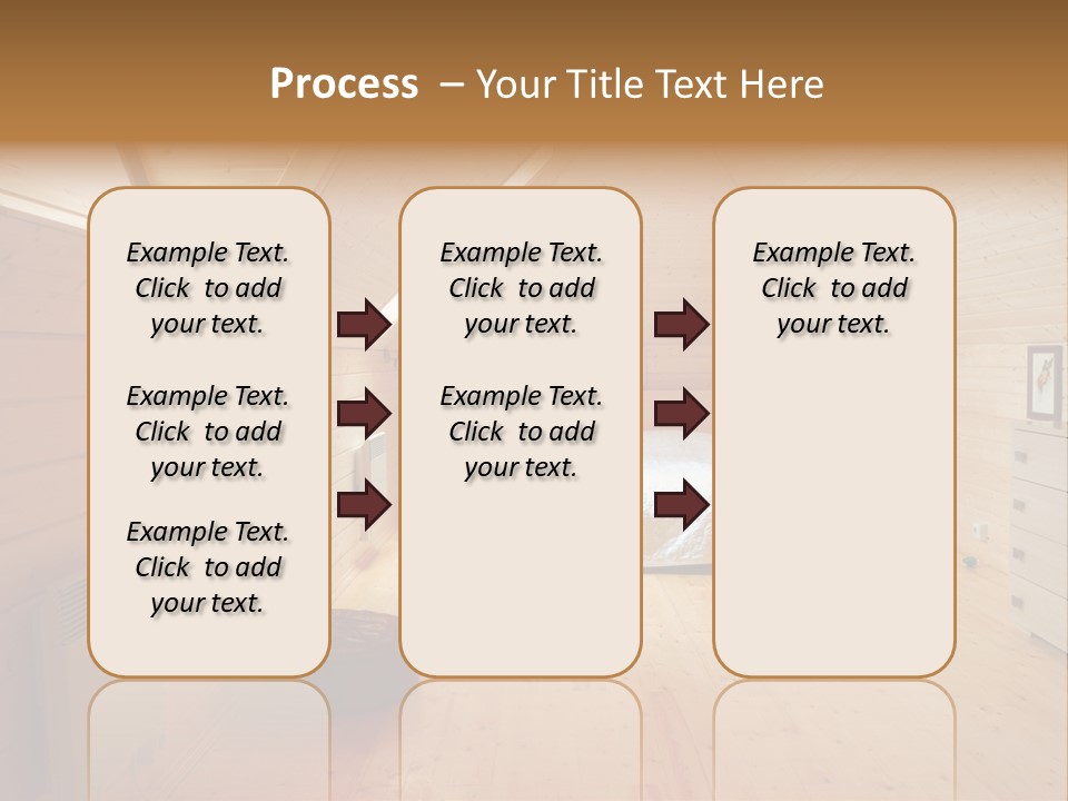 A Bedroom With Wooden Walls And A White Bed PowerPoint Template