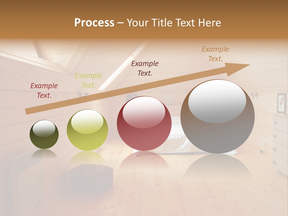 A Bedroom With Wooden Walls And A White Bed PowerPoint Template