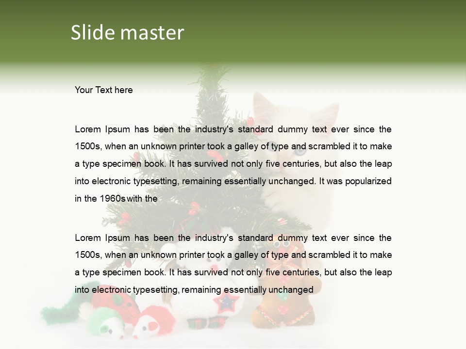 Snow Cats Tree PowerPoint Template