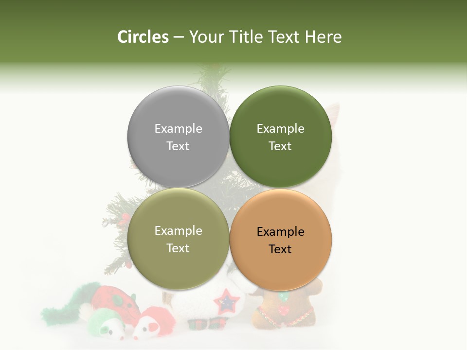 Snow Cats Tree PowerPoint Template