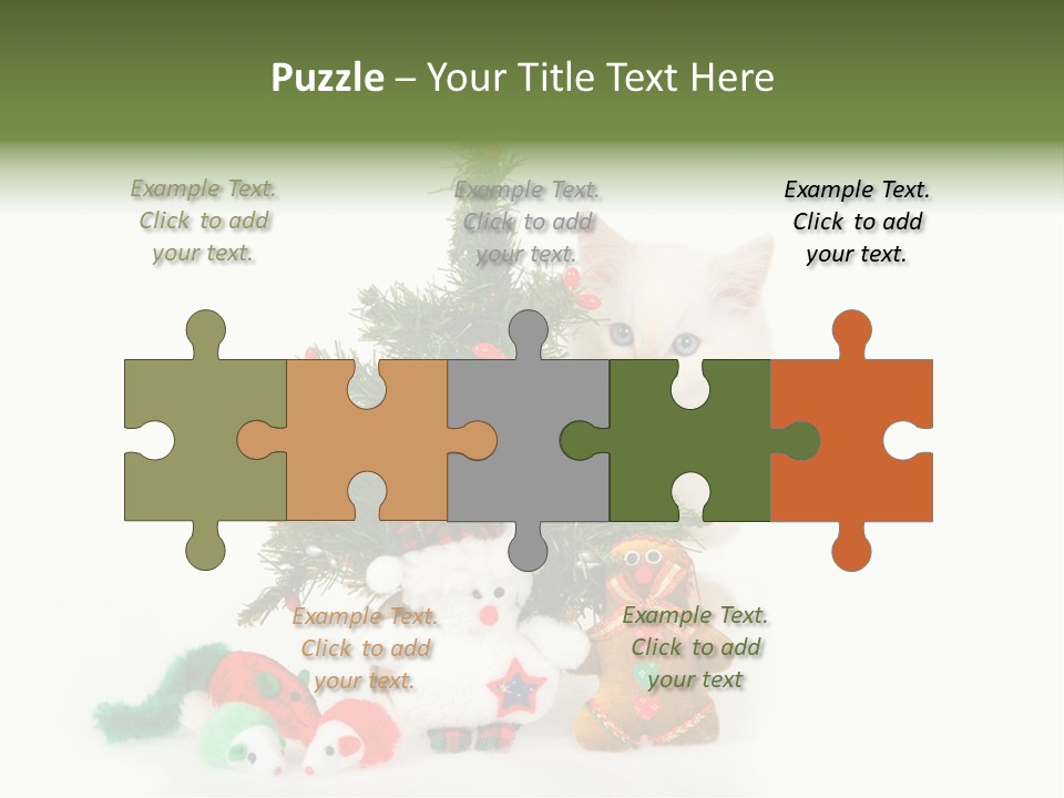 Snow Cats Tree PowerPoint Template