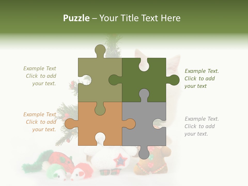 Snow Cats Tree PowerPoint Template