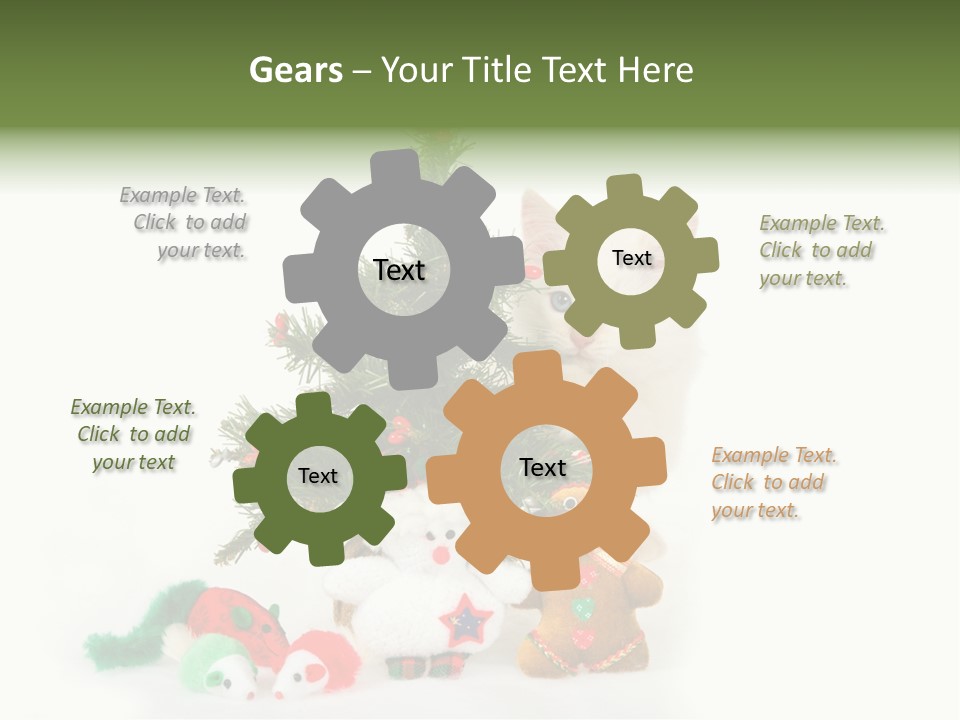 Snow Cats Tree PowerPoint Template