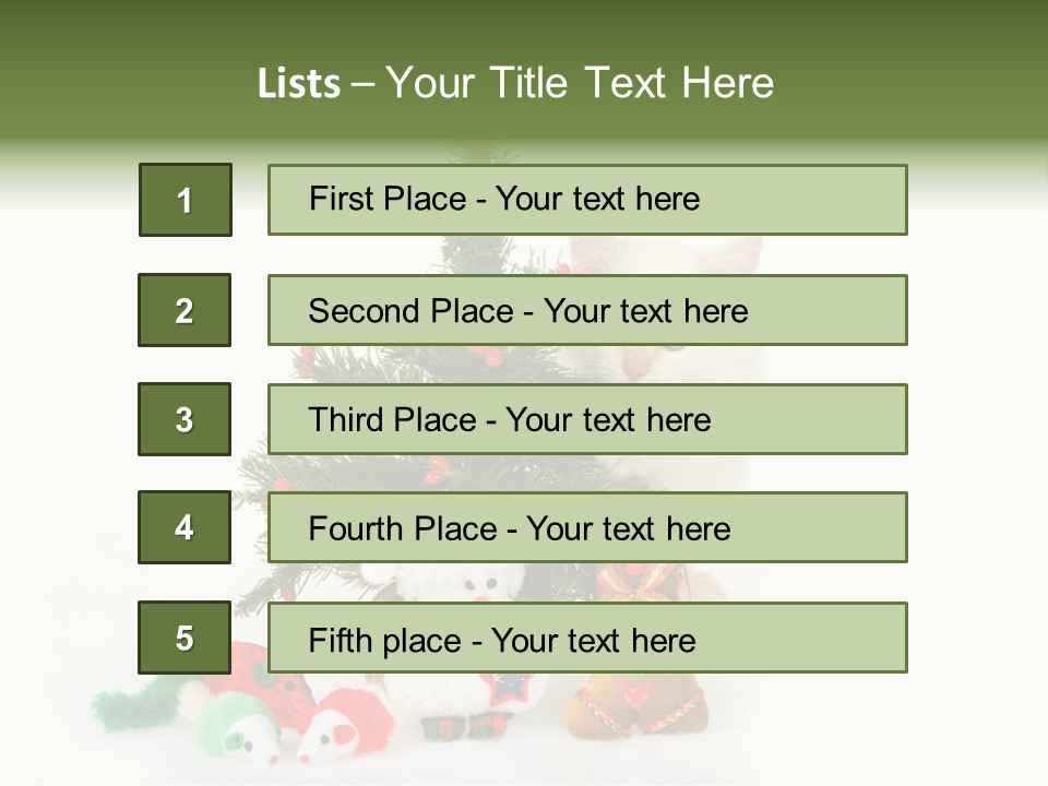 Snow Cats Tree PowerPoint Template