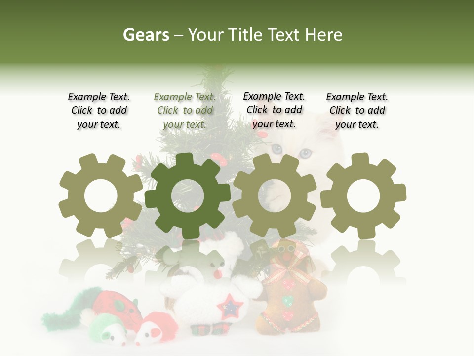 Snow Cats Tree PowerPoint Template