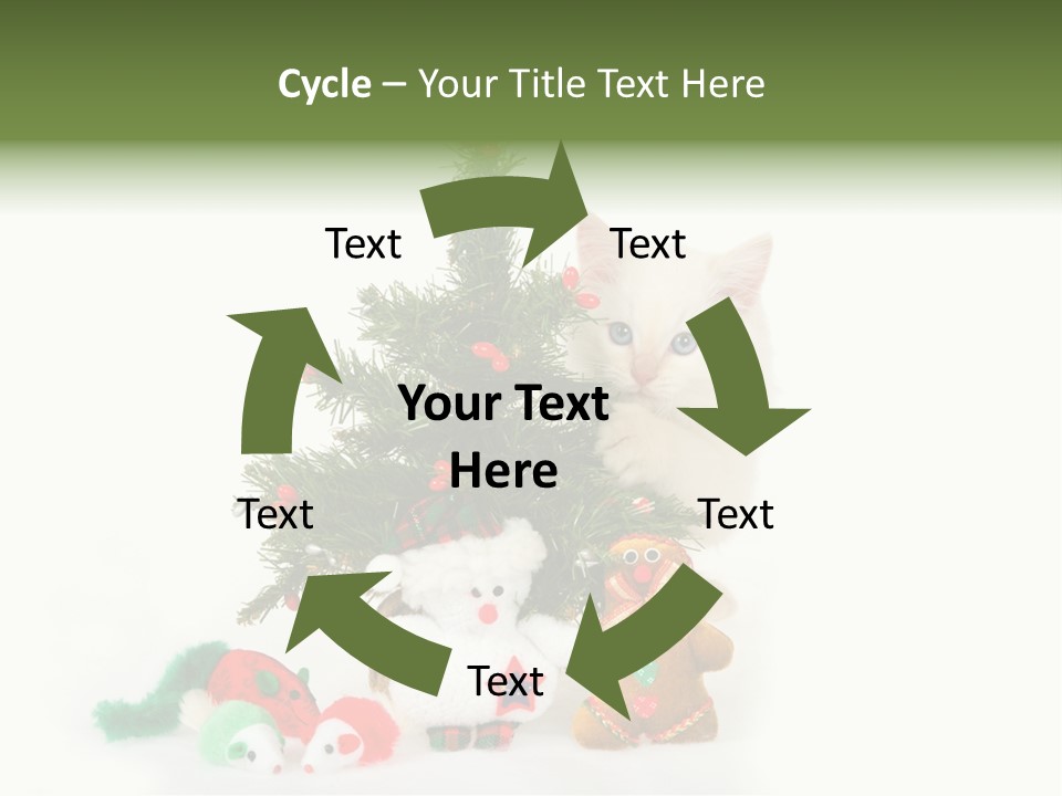 Snow Cats Tree PowerPoint Template