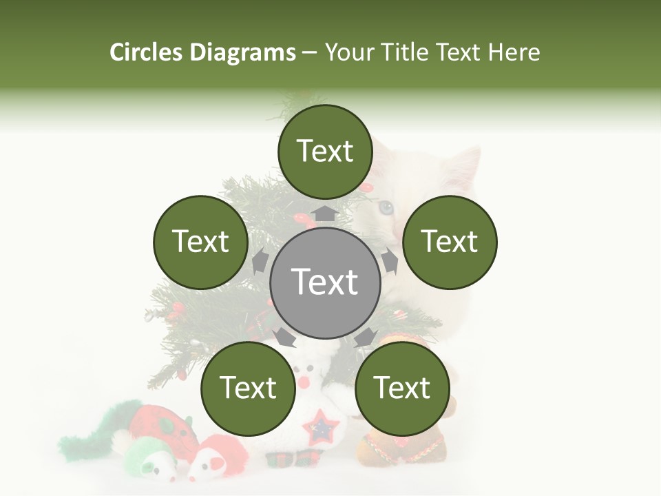 Snow Cats Tree PowerPoint Template