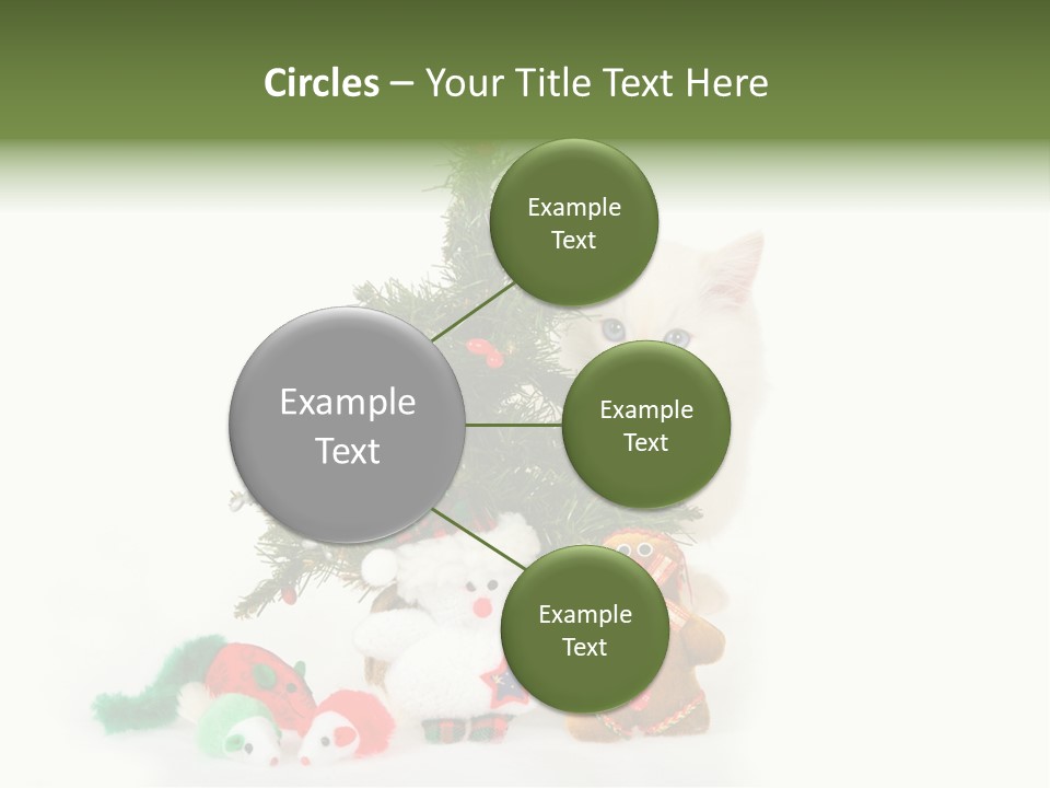Snow Cats Tree PowerPoint Template