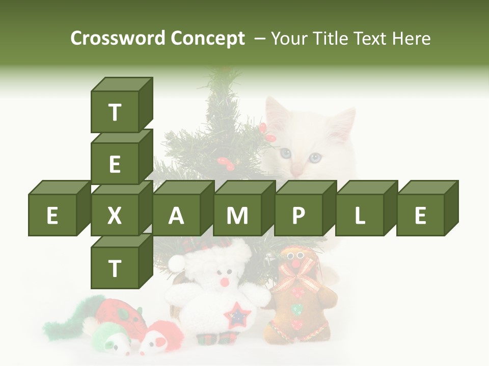 Snow Cats Tree PowerPoint Template