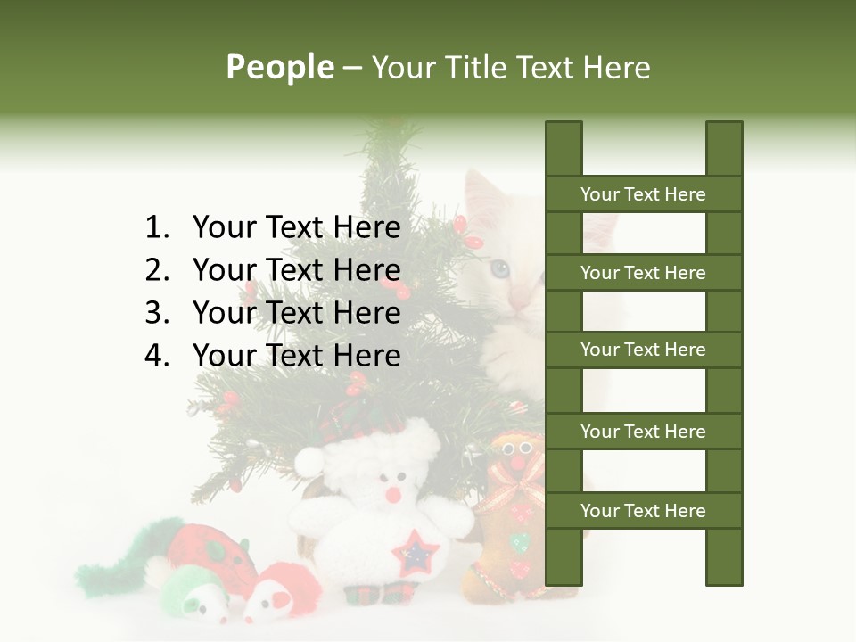 Snow Cats Tree PowerPoint Template