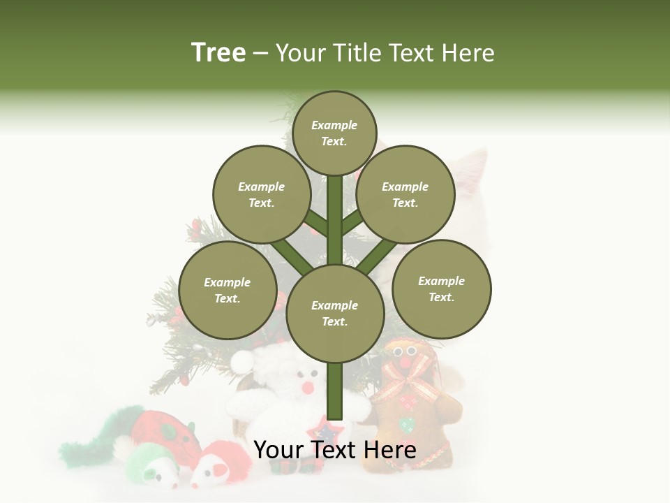 Snow Cats Tree PowerPoint Template