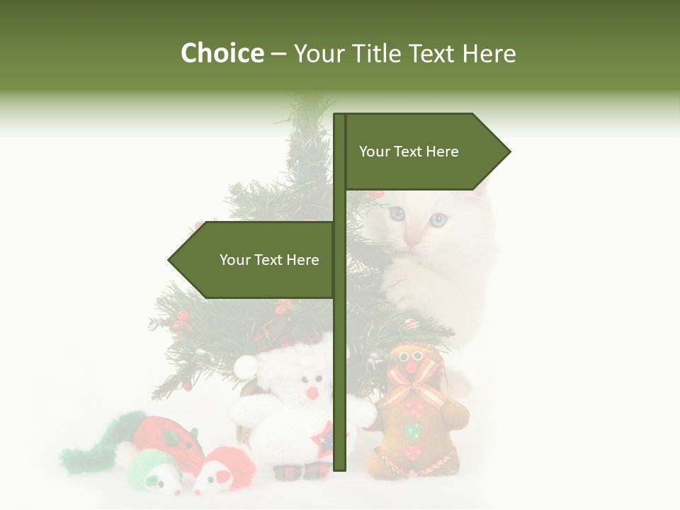 Snow Cats Tree PowerPoint Template
