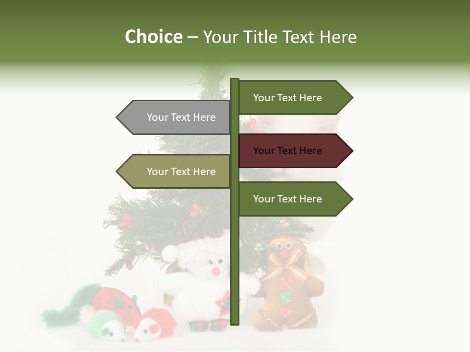 Snow Cats Tree PowerPoint Template