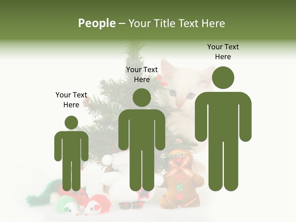 Snow Cats Tree PowerPoint Template